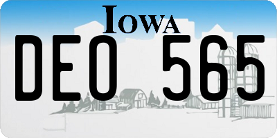 IA license plate DEO565