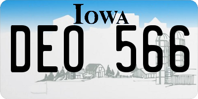 IA license plate DEO566