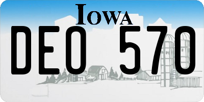 IA license plate DEO570