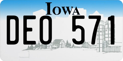IA license plate DEO571