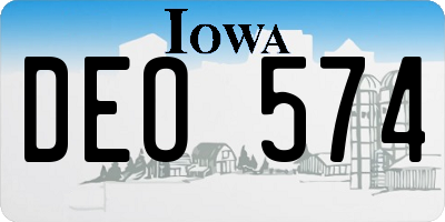 IA license plate DEO574