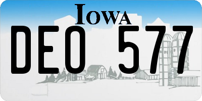 IA license plate DEO577