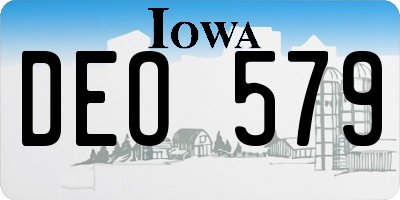 IA license plate DEO579