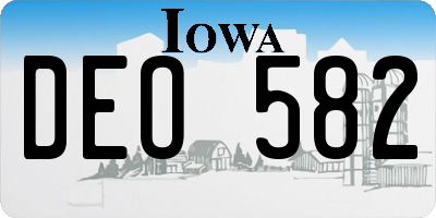IA license plate DEO582