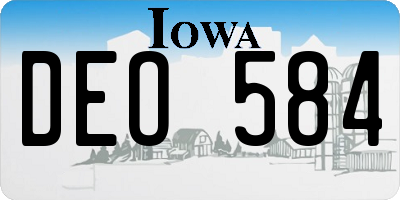 IA license plate DEO584
