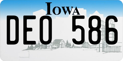 IA license plate DEO586