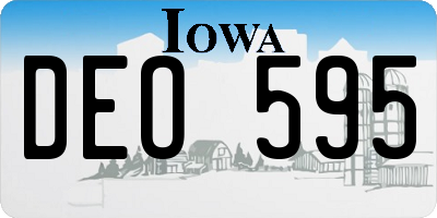 IA license plate DEO595