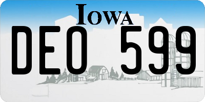 IA license plate DEO599