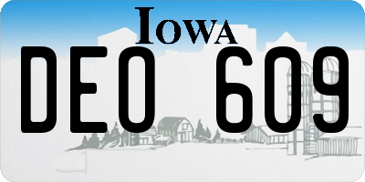 IA license plate DEO609