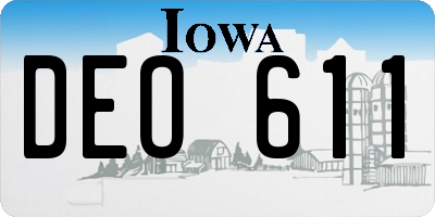 IA license plate DEO611