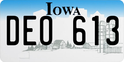 IA license plate DEO613