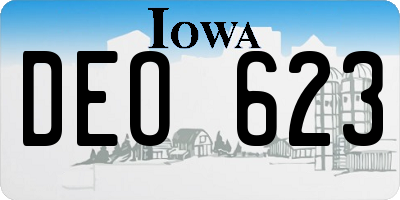 IA license plate DEO623
