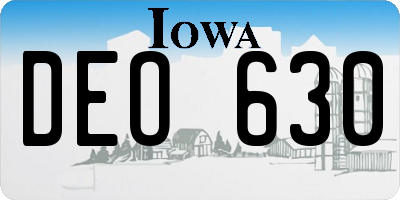 IA license plate DEO630
