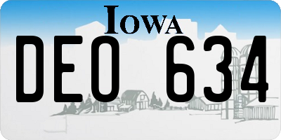 IA license plate DEO634