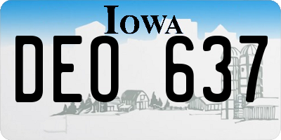 IA license plate DEO637