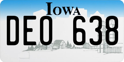IA license plate DEO638