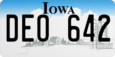 IA license plate DEO642