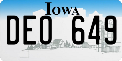 IA license plate DEO649