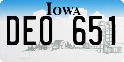 IA license plate DEO651