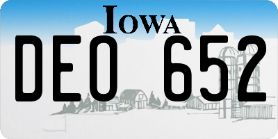 IA license plate DEO652