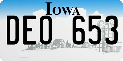 IA license plate DEO653