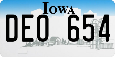 IA license plate DEO654