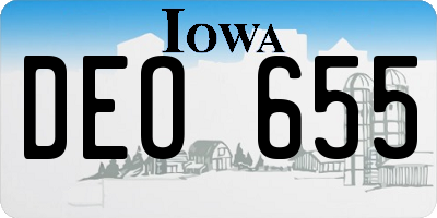 IA license plate DEO655