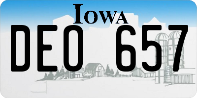 IA license plate DEO657