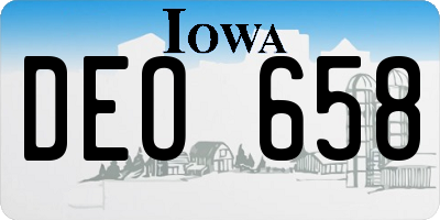 IA license plate DEO658