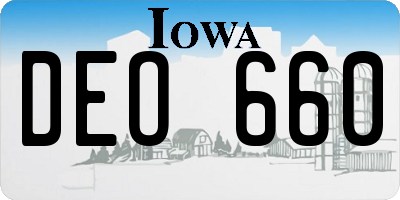 IA license plate DEO660