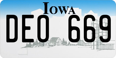 IA license plate DEO669