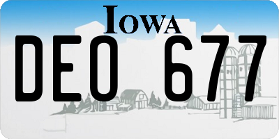 IA license plate DEO677