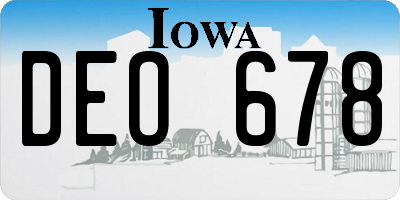 IA license plate DEO678