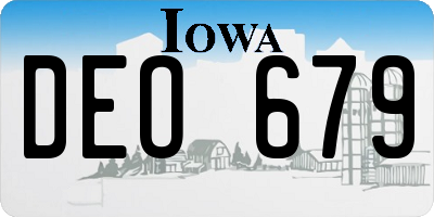IA license plate DEO679