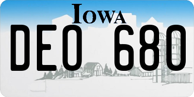 IA license plate DEO680