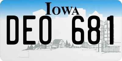 IA license plate DEO681