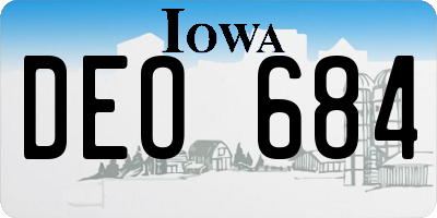 IA license plate DEO684