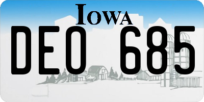 IA license plate DEO685