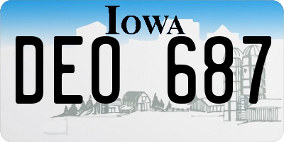 IA license plate DEO687