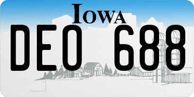 IA license plate DEO688