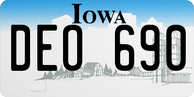 IA license plate DEO690