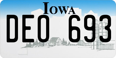 IA license plate DEO693