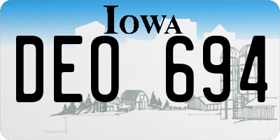IA license plate DEO694