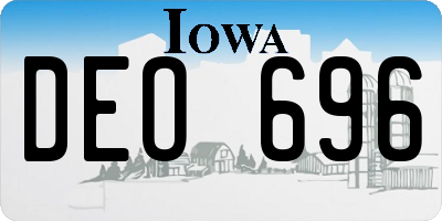 IA license plate DEO696