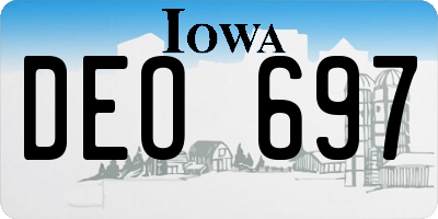 IA license plate DEO697
