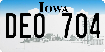 IA license plate DEO704