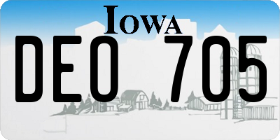 IA license plate DEO705