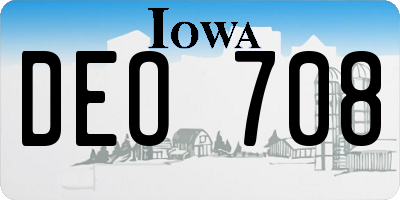 IA license plate DEO708