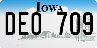 IA license plate DEO709