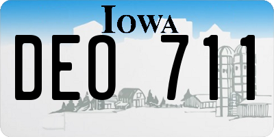 IA license plate DEO711